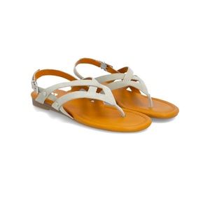 Brand new Sarto Gretchen Strappy Leather Sandal- Grey 8.5